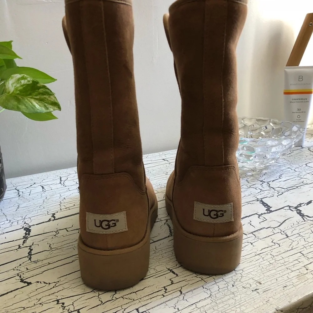 UGG Chestnut Suede Mid-Calf Winter Boots